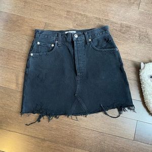 AGOLDE black denim mini skirt 24 small